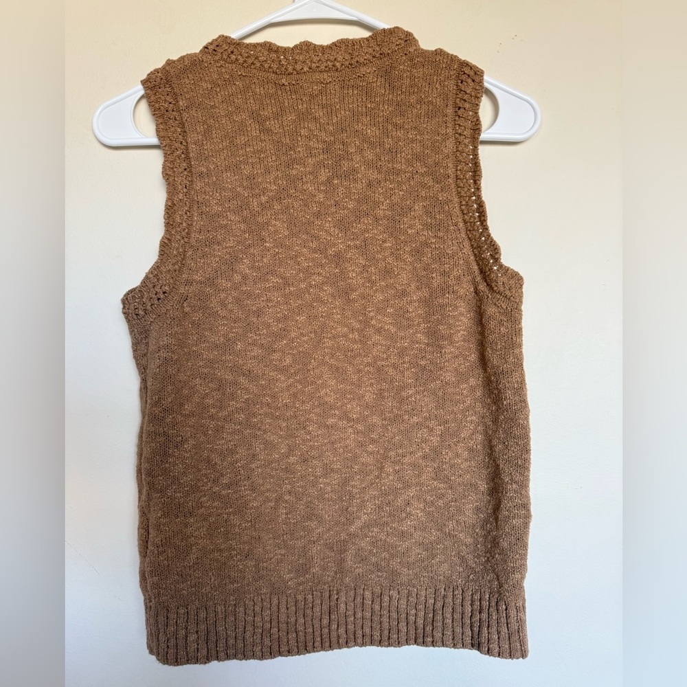NWT J Crew Slub Sweater Tank Brown/Tan Small - Picture 3 of 5